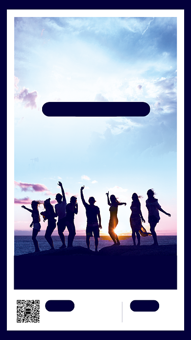 简约风同学聚会手机海报背景