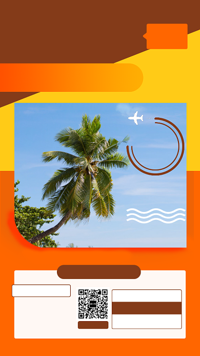 撞色时尚简约厦门旅游手机海报模板背景