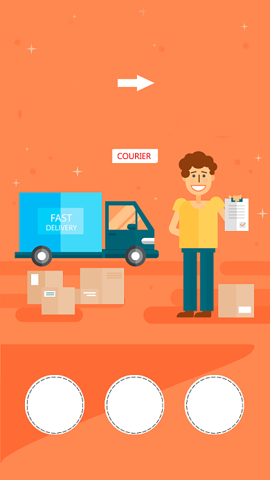 橙色简约插画同城带货手机海报背景