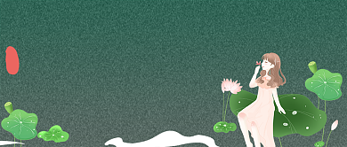 绿色卡通手绘立夏传统节日公众号首图背景