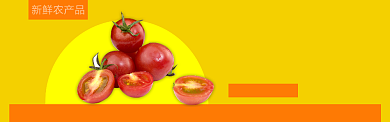 黄红色水果圣女果小番茄上市banner背景
