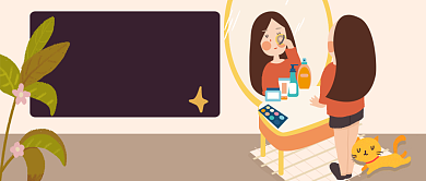 清新化妆对镜美妆改变促销美容宣传广告微信公众号素材图片背景