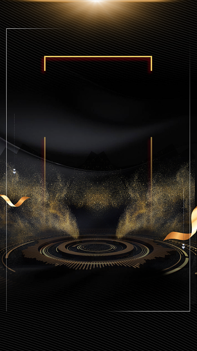 黑金大气周年庆典手机海报背景