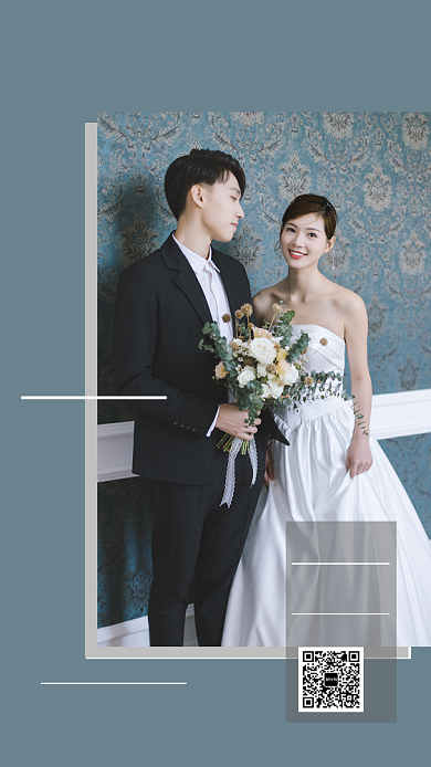 灰色质感简约婚纱摄影特价优惠促销海报背景