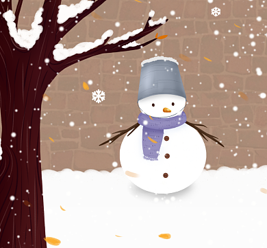 冬天雪人朋友圈封面背景