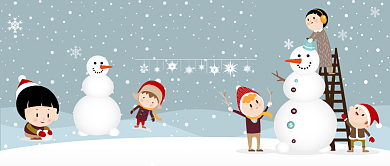 爱上圣诞节漫画插画公众号首图背景