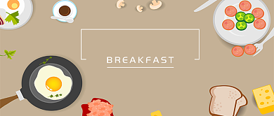 餐饮美食卡通首图背景