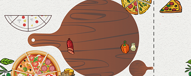 卡通披萨代金券80元背景