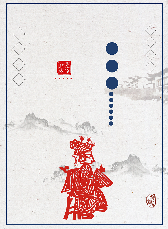 皮影戏印刷背景