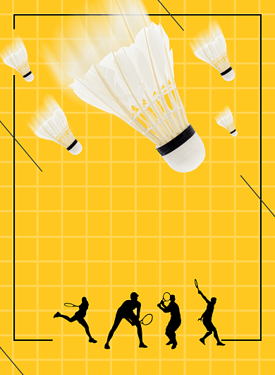黄色简洁羽毛球社团纳新海报背景