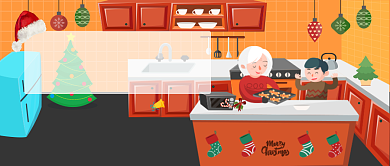 惊喜圣诞节漫画公众号首图背景