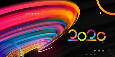 简约大气2020科技企业展板海报背景