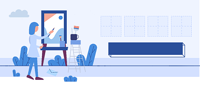 扁平简约画画 培训公众号首图背景