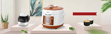 煮饭神器电饭煲厨电3Dbanner背景