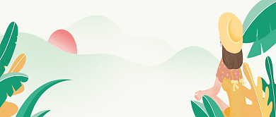 月牙色卡通公众号首图背景