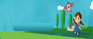 蓝色卡通公众号首图背景