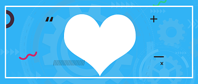 蓝色爱心职场公众号首图背景