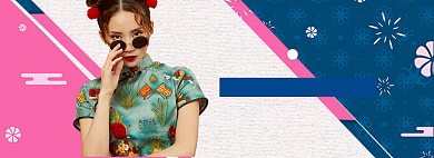 折扣清仓海报连衣裙banner背景