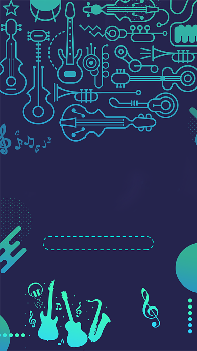 青绿时尚音乐培训手机海报背景