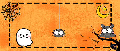 万圣节狂欢夜卡通手绘手机首图背景