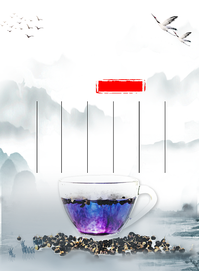 中国风野生黑枸杞美食宣传海报背景