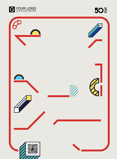 抽象简约艺术风招聘海报背景