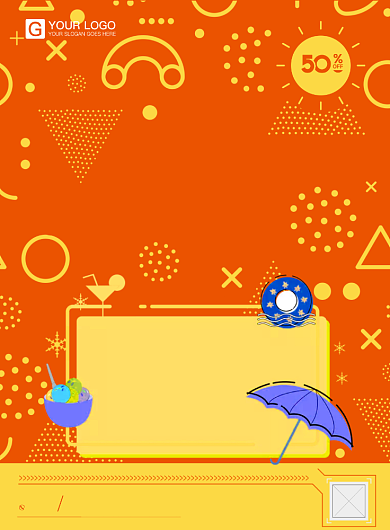 冰纷夏日优惠活动促销海报背景