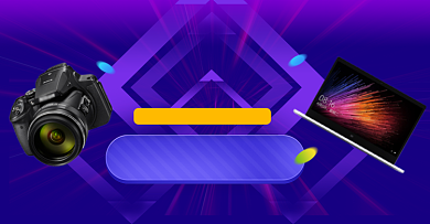 蓝色调小家电淘抢购促销电商海报背景