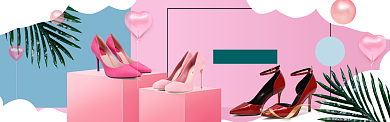 淘宝天猫鞋子清新海报banner背景