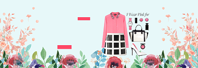 夏季复古百搭服饰淘宝banner背景
