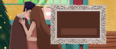 卡通圣诞树圣诞浪漫攻略公众号首图背景