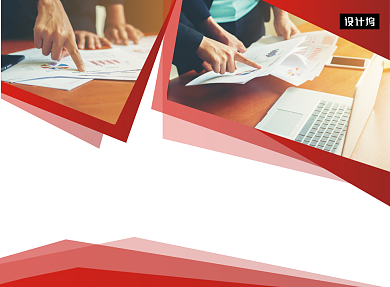 红色大气商务科技二折页模板背景