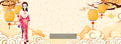 国朝服饰淘宝banner背景
