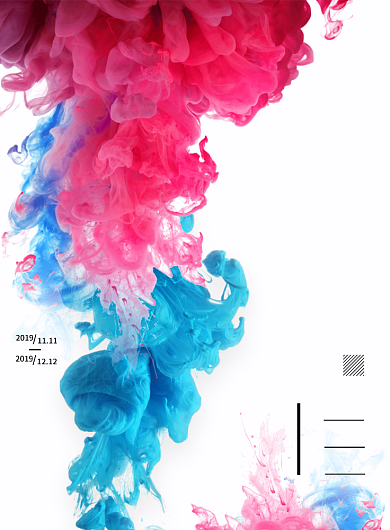 蓝粉色小清新文艺泼墨水彩抽象艺术展览美术背景