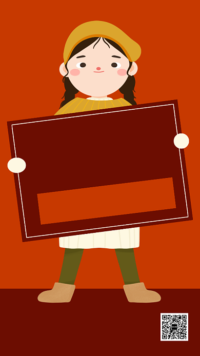 创意插画冬日女装新品上新手机海报背景