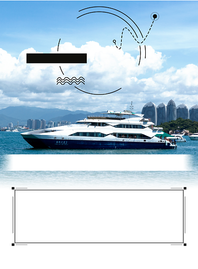 蓝色简约邮轮旅游海报背景