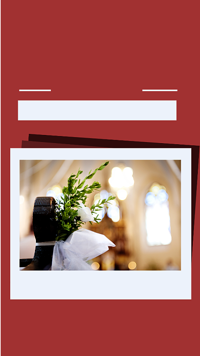 红色清新婚礼策划手机海报模板背景