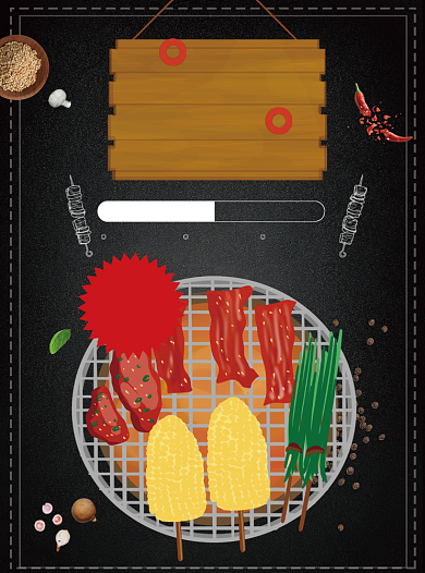 特色烧烤BBQ宣传单背景