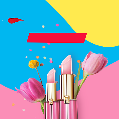 时尚粉色新品口红淘宝直通车图片背景