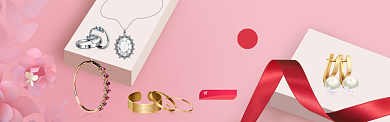 粉色珠宝质感淘宝banner背景