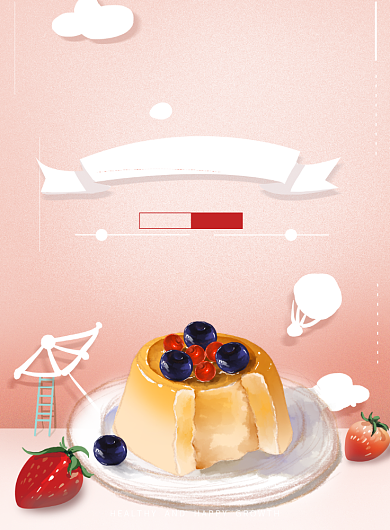 水果布丁美食宣传海报背景
