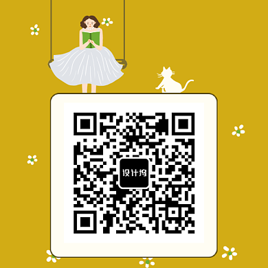 卡通童话人物插画二维码背景