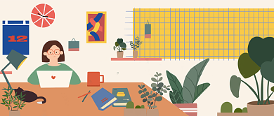 国际青年节漫画插画公众号首图背景