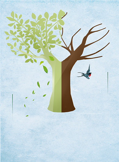 简约蓝保护环境公益印刷海报背景