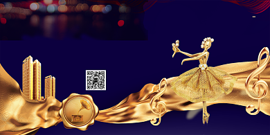 金色创意房地产宣传展板背景