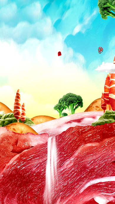 美食肉类促销海报背景
