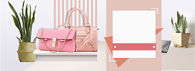 简约春季新风尚女包促销banner背景