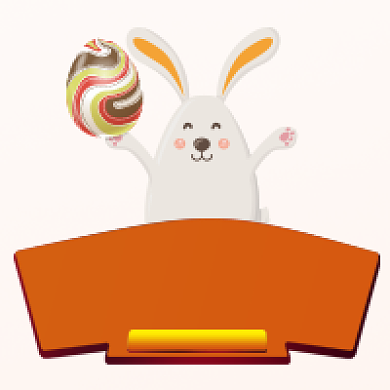 复活节兔子手绘插画简约公众号次图背景