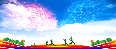 创意卡通五四青年节微信公众号素材图片背景