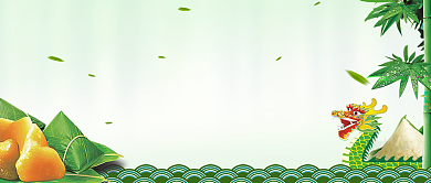 端午绿色渐变五月初五聚惠 活动新媒体配图背景